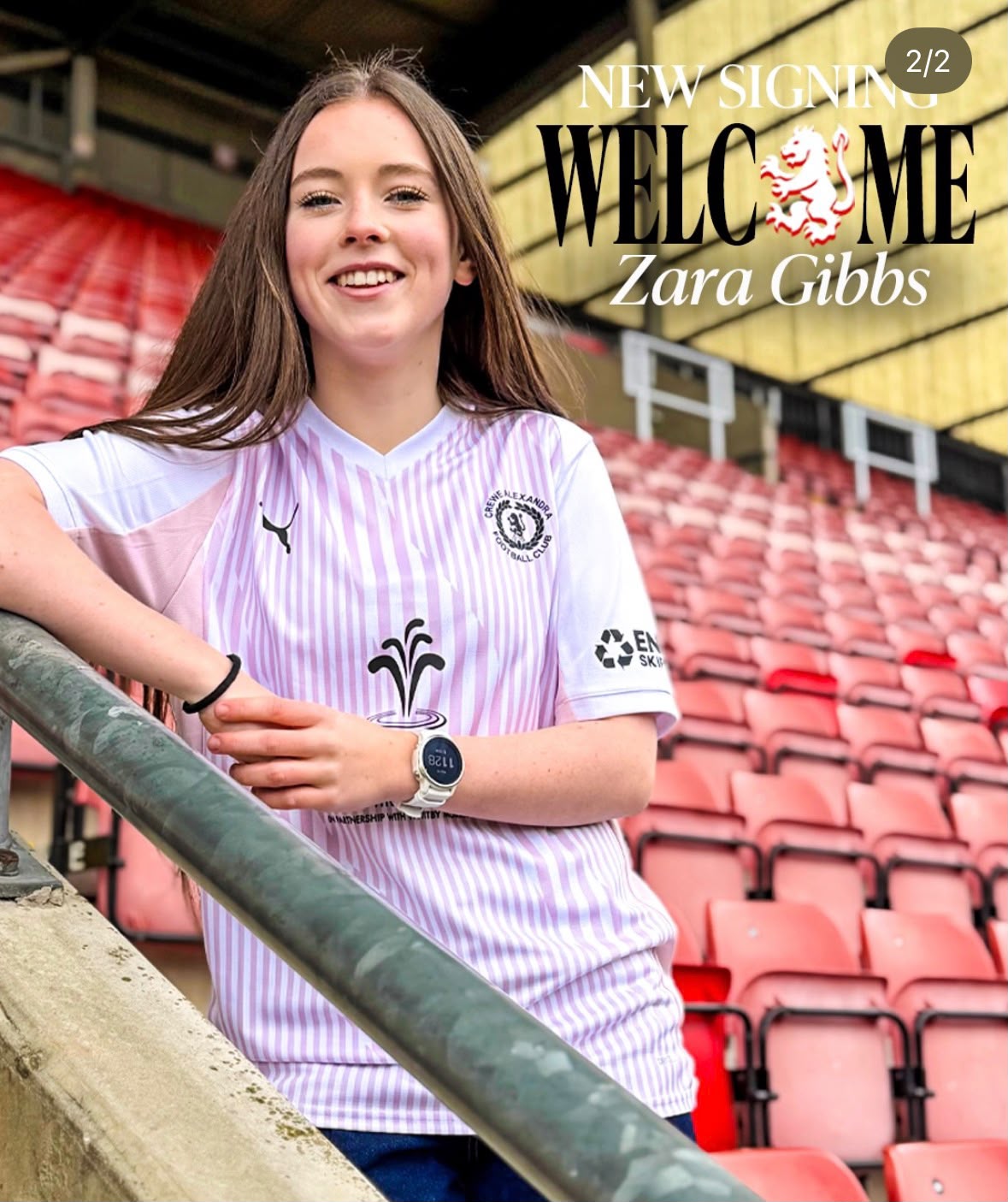 Zara Gibbs at a first-team football signing